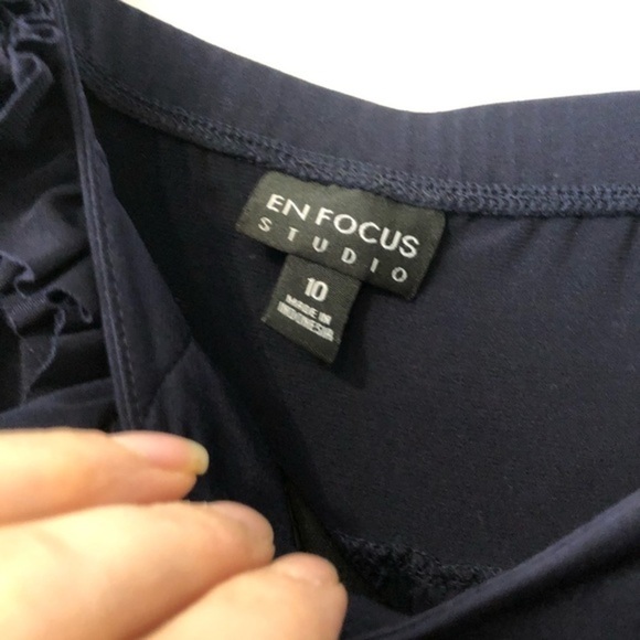 Enfocus Studio Navy One Shoulder Cocktail Dress - Picture 8 of 11